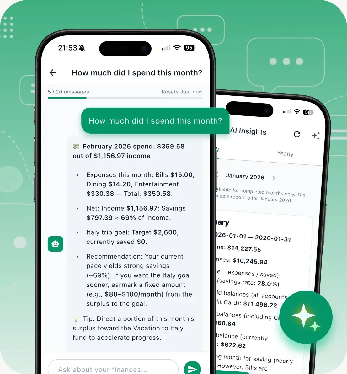 Brightly Budget contextual AI interface