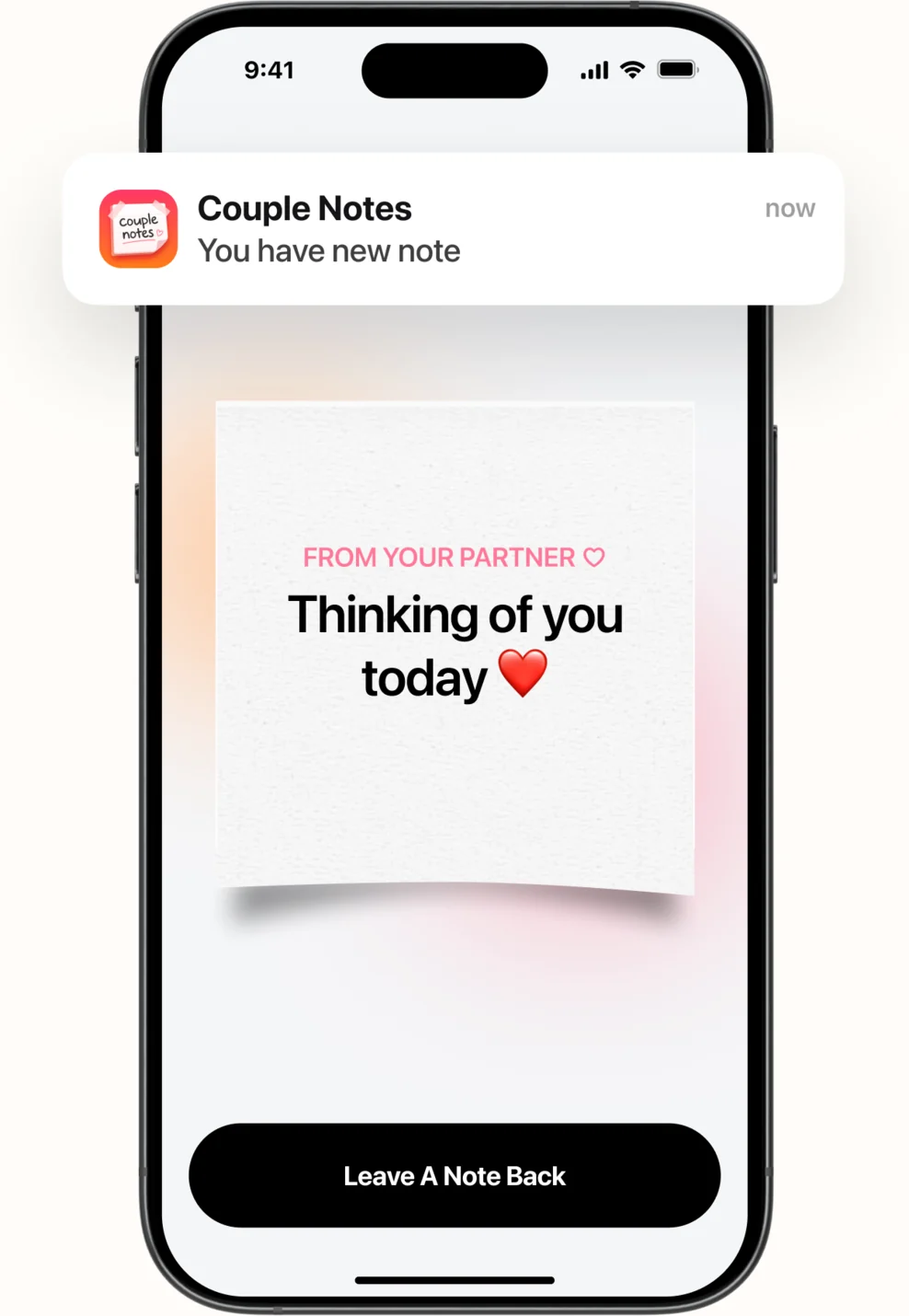 Couple Notes on your partner’s iPhone, with a notification for the new note